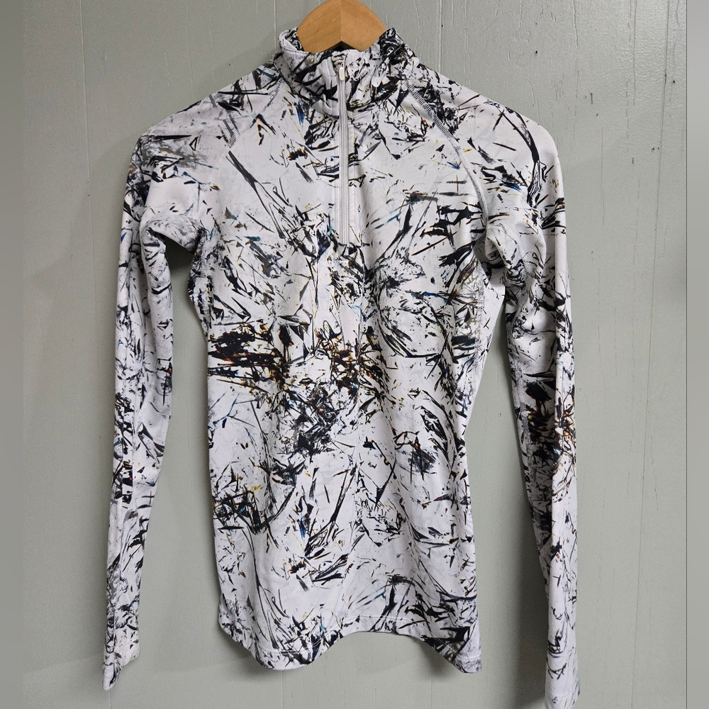 Nike Pro Combat Shirt Womens XS Camo Dri-fit 1/4 Zip Long Sleeve Top 553885-100
